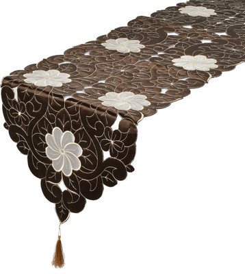 KUBER INDUSTRIES Brown 172 cm Table Runner(Cotton)