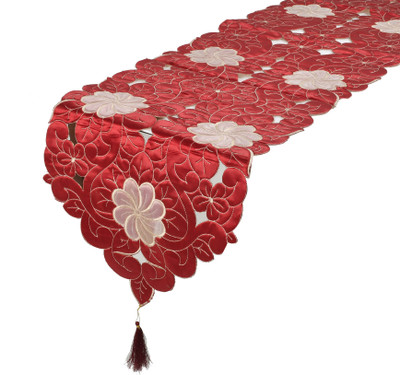 KUBER INDUSTRIES Maroon 172 cm Table Runner(Cotton)
