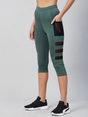 BLINKIN Solid Women Dark Green Tights