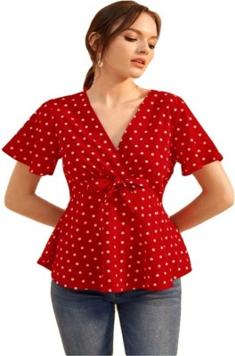 KBZ Casual Printed Women Red Top