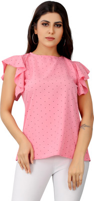 TRAHIMAM Casual Printed Women Pink Top
