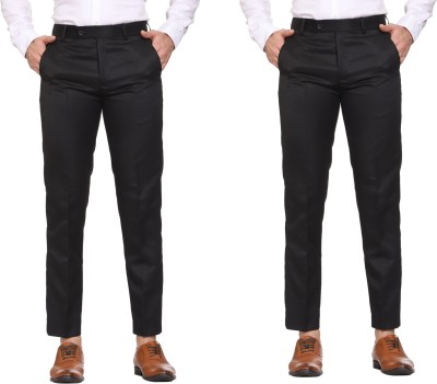 Maleno Slim Fit Men Black Trousers