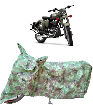 AutoKick Two Wheeler Cover for Royal Enfield(Battle Green, Multicolor)