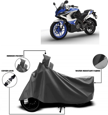 AutoKick Two Wheeler Cover for Bajaj(Pulsar RS 200, Grey)