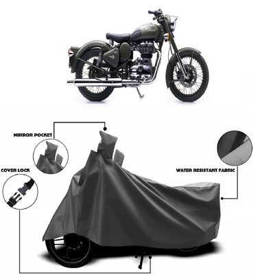 Autoprime Two Wheeler Cover for Royal Enfield(Battle, Grey)
