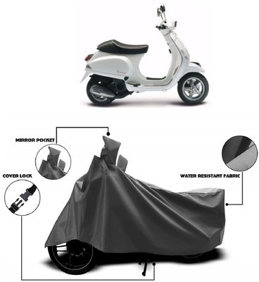 Autoprime Two Wheeler Cover for Piaggio(Vespa, Grey)