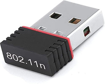Dezi Mini USB 2.0 Wireless WiFi Adapter 802.11N 300 Mbps for Computer, PC, Laptop(Black) USB Adapter(Black)