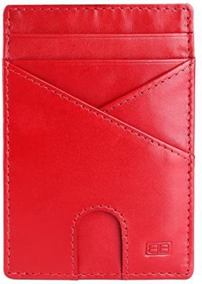 Brooklyn Bridge Men & Women Casual, Ethnic, Evening/Party, Formal, Travel, Trendy Red Genuine Leather Card Holder(5 Card Slots)