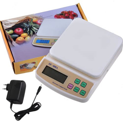 Krikav Digital Kitchen Weighing Scale Machine Multipurpose Electronic Weight Scale SF 400A with Adopter with Backlit LCD Display for Measuring Food, Cake, Vegetable, Fruit Weighing Scale (White) Weighing Scale(White) Krikav Digital Kitchen Weighing Scale Machine Multipurpose Electronic Weight Scale SF 400A with Adopter with Backlit LCD Display for Measuring Food, Cake, Vegetable, Fruit Weighing Scale (White) Weighing Scale(White)