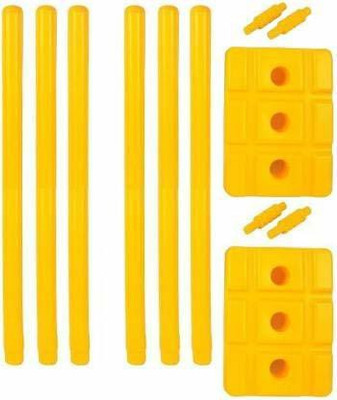 pargati Plastic Cricket Wicket Set Unbreakable Stumps(Yellow)