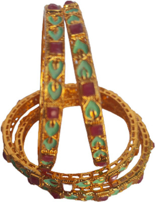 Mona Décor Alloy Gold-plated Bangle Set(Pack of 4)