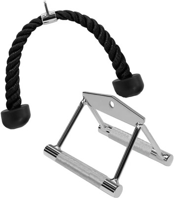 SSG Combo Pack- Triceps Rope and Seated Rowing Handle, Multi-Training Bar Multi-training Bar(Black, Silver)