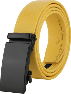 HENEDA Men Formal Yellow Synthetic Belt