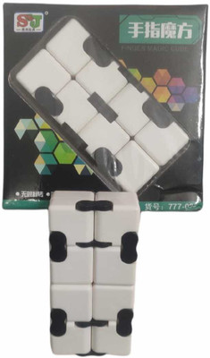 D'Mega Mart Playing block cube infinity toy Finger cube Set OF Two 2 PCS(White)