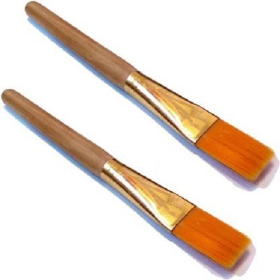 Red Ballons Wooden Handle Advanced Professional Makeup Face Pack Brush Foundation Brush - Brown (Pack of 2)(Pack of 2)