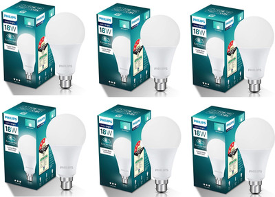 PHILIPS 18 W Basic Round B22 LED Bulb(White, Pack of 6)