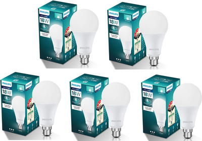 PHILIPS 18 W Basic Round B22 LED Bulb(White, Pack of 5)