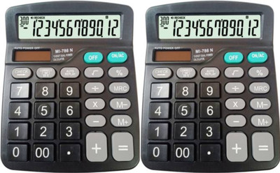german valley Basic Calculator Solar/Battery Operated Calculator 2Power CT-786N Pack of 2 Basic  Calculator(12 Digit)