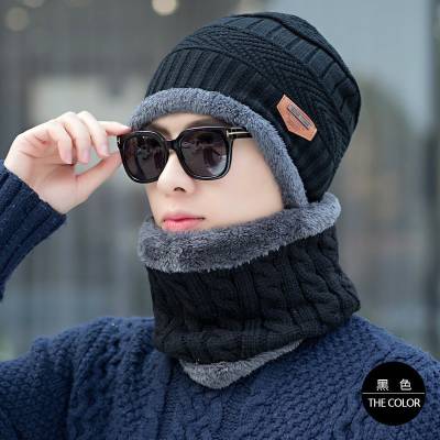 Latest Stylish Winter Woolen Beanie Cap Scarf set (Fur Inside) cap for men and women Stretch Warm Winter Cap