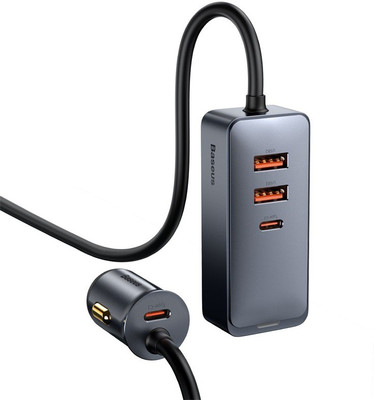 Baseus 12.5 W Qualcomm Certified Turbo Car Charger(Grey)