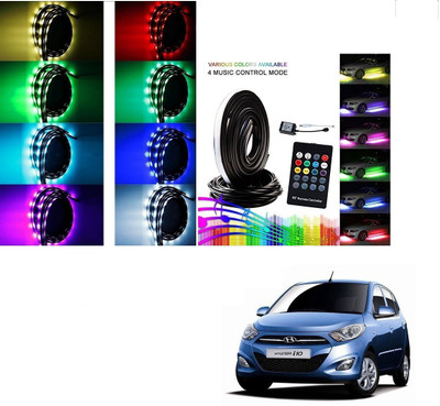 AuTO ADDiCT Car Underbody Lights Underglow Atmosphere Lights IR Remote Control Multi-Color For Hyundai i10 Car Fancy Lights(Multicolor)