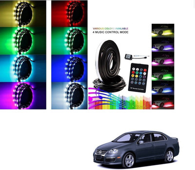 AuTO ADDiCT Car Underbody Lights Underglow Atmosphere Lights IR Remote Control Multi-Color For Volkswagen Old Jetta (2008-2015) Car Fancy Lights(Multicolor)