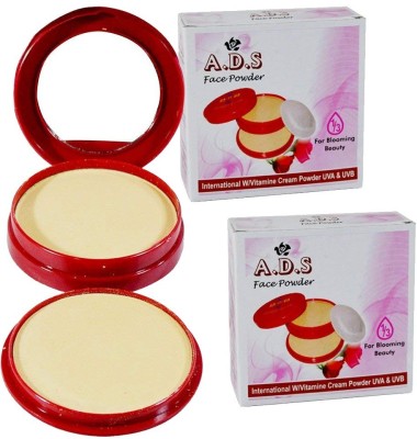 ads Combo set of 2 perfect coverage 2 in 1 compact powder (40g,natural beig ) for all skin types (2 pcs) Compact(beige, 40 g)