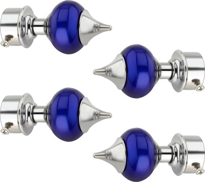 Ghazian Dark Blue Curtain Knobs, Rod Rail Bracket Metal(Pack of 4)
