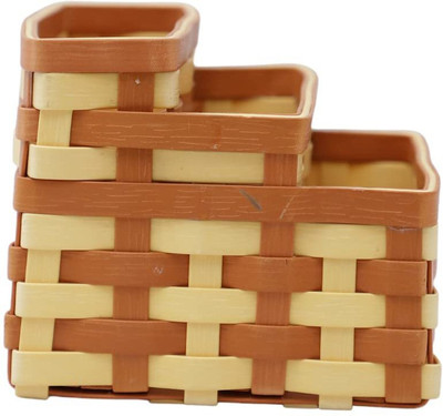 Saffrondecors Empty Cutlery Box Case(Brown  Holds 3 Pieces)