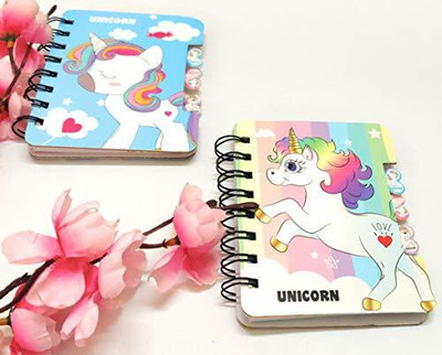 Tera13 unicorn A6 Diary ruled 50 Pages(Multicolor, Pack of 2)