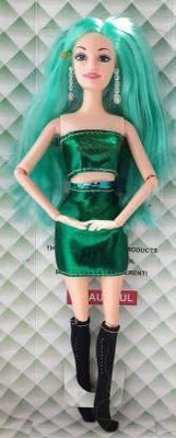 Cabin Hut FLYmart Fashion Charm Made to Move Doll With Movable Moving joints (Head, shoulders, Elbows, Hands, Thighs And Knees)green(Green)