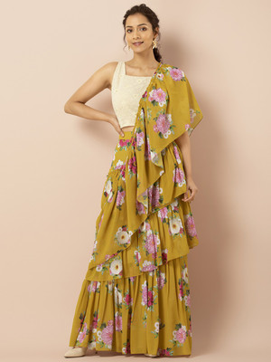 55% OFF on indya Women Skirt Sari Set 55% OFF on indya Women Skirt Sari Set