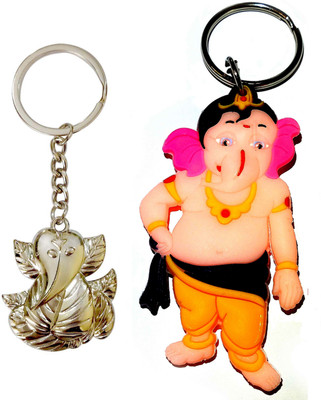 Meeko.com Ganesha ( metal & rubber ) key chain 021 Key Chain