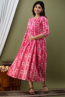 FASHION CLOUD Women Gown Pink Dress