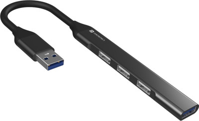Portronics Mport 31 USB Hub (4-in-1) Multiport Adapter with 1 x USB 3.0 & 3 x USB 2.0 Ports POR-1484 USB Hub(Black)