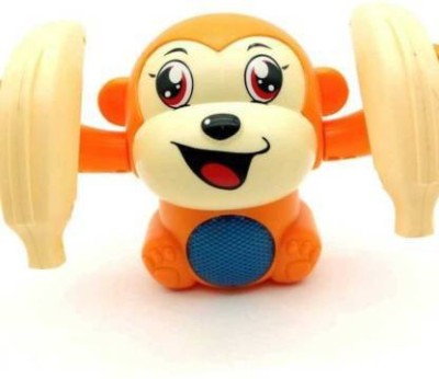 Toyvala Tumbling Rolling Monkey With Voice Sensor, Light, Music & Rotating Arms103(Multicolor)