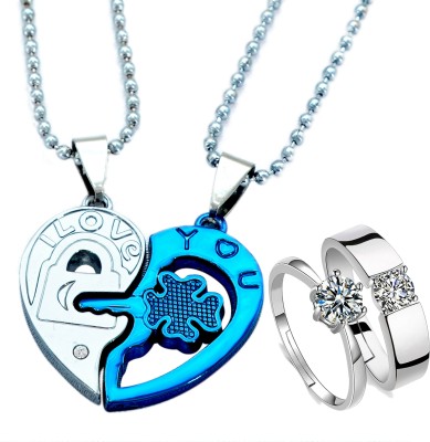 Thrillz Stainless Steel Silver Blue Jewellery Set(Pack of 1)