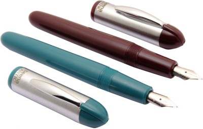 Ledos Set Of 2 - Beena Antic Fountain Pens 3 in1 Ink Filling Mechanism Steel Cap Teal Blue & Maroon Pen Gift Set(Pack of 2, Blue)