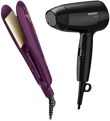 Compare PHILIPS BHS738 Hair Straightener & BHC010 Hair Dryer -1200W Combo  Personal Care Appliance Combo Price in India - CompareNow