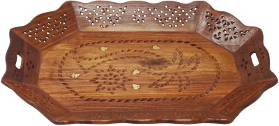 DESI KARIGAR Brown Wooden Tray Tray