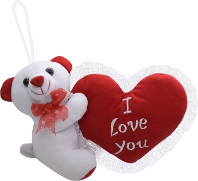 ULTRA Cute White Teddy Bear holding Red heart special gift for valentine I Love You  - 8 inch(White)