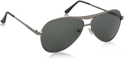 Alchiko Aviator, Round Sunglasses(For Men & Women, Black)