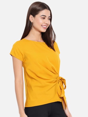 ALL WAYS YOU Casual Solid Women Yellow Top