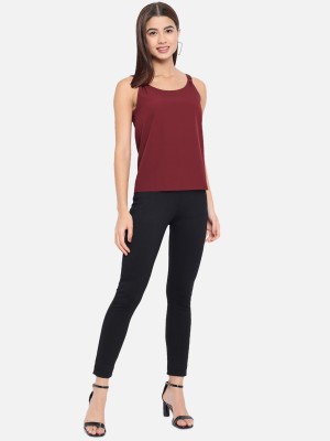 ALL WAYS YOU Casual Self Design Women Maroon Top