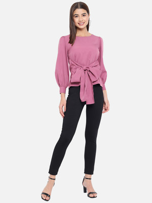 ALL WAYS YOU Casual Solid Women Pink Top