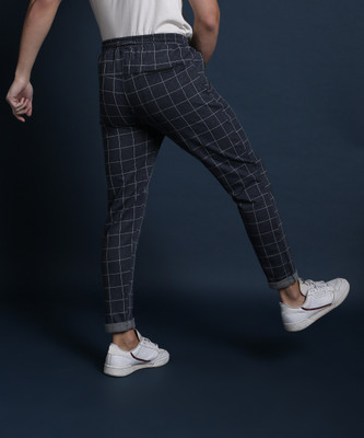 CAMPUS SUTRA Checkered Men Light Blue Track Pants