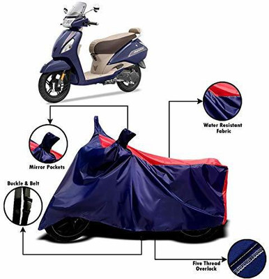 THE REAL ARV Waterproof Two Wheeler Cover for TVS(Jupiter classic, Red, Blue)