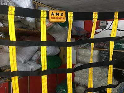 Amz Sports Nets Truck Cargo Net 8FTx8FT Heavyduty Stripes is used Vehicle Cargo Net