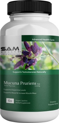 Sam Health Mucuna Pruriens Ext with Piperine 200mg - 60 Veg caps(60 No)