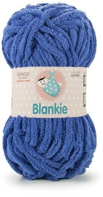 NTGS Ganga Blankie Chenille Yarn Supersoft Knitting Wool Ball, (1 Ball/100 Gram Each Royal Blue Colour Ball (600 Grams). Suitable for Craft, Babywear, Baby Blankets, Thick mota Thread Shade no -BLK020
